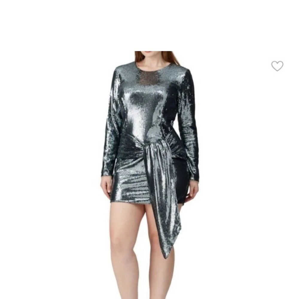 TOCCIN Front Tie Sequin Mini Dress